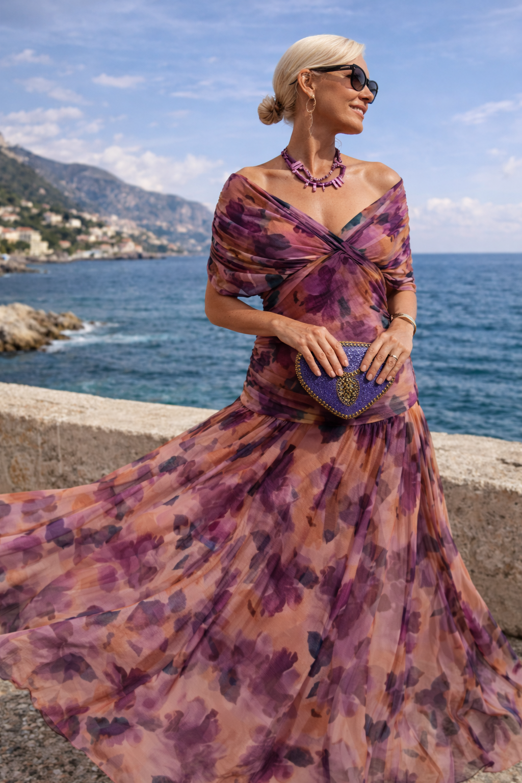 Marella | Abito Lungo con Vita Arricciata – Lucia Toscana