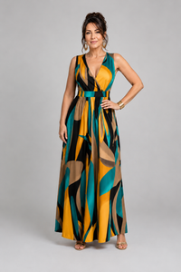 Zélia | Empire Maxi Dress with V-Neck