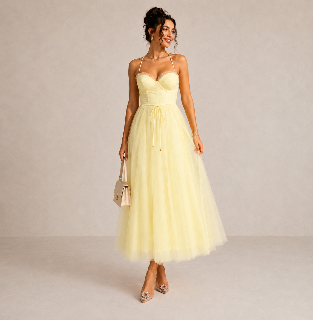 Mila | Abito Midi con Corpetto a Bustier – Lucia Toscana