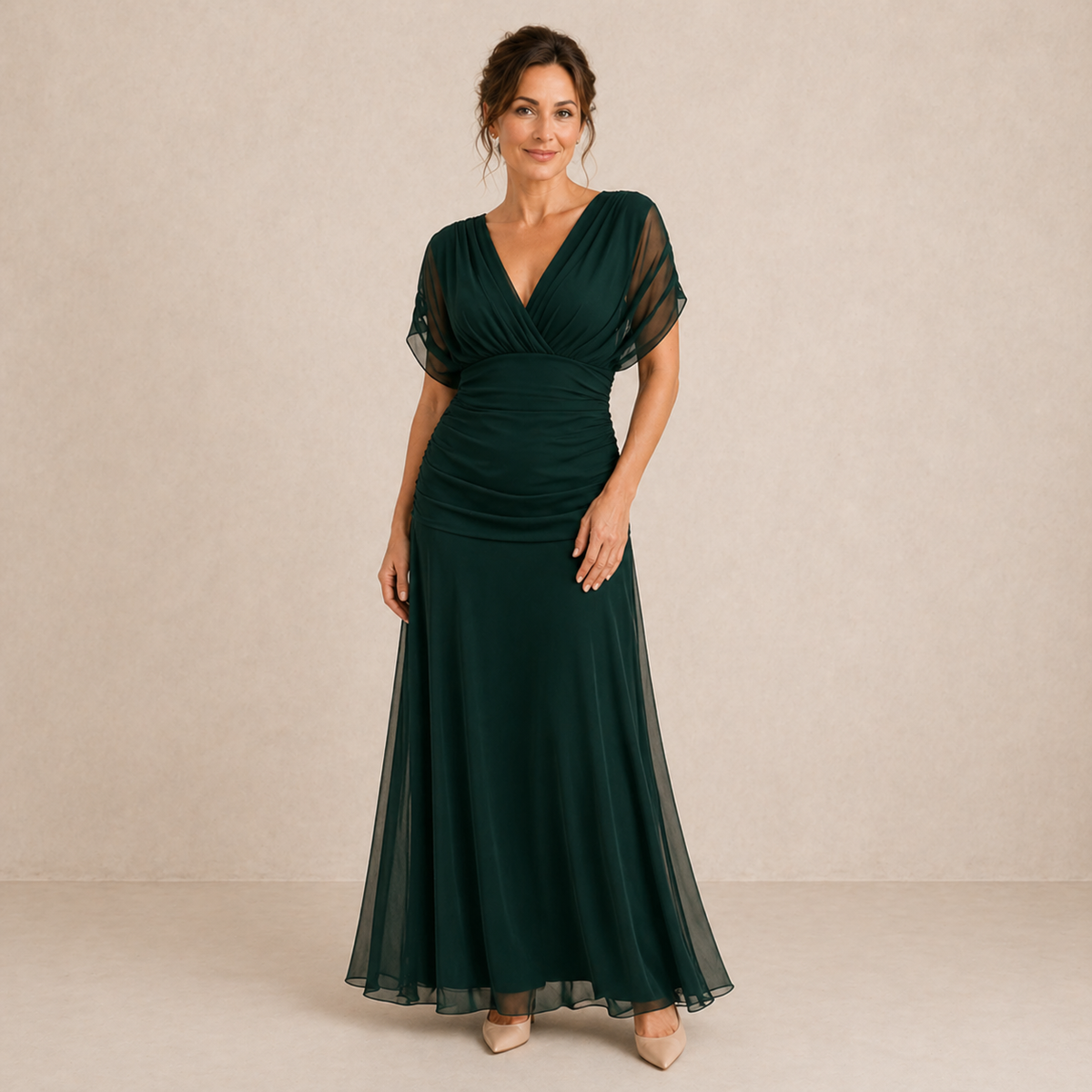 Marella | Abito Lungo con Vita Arricciata – Lucia Toscana