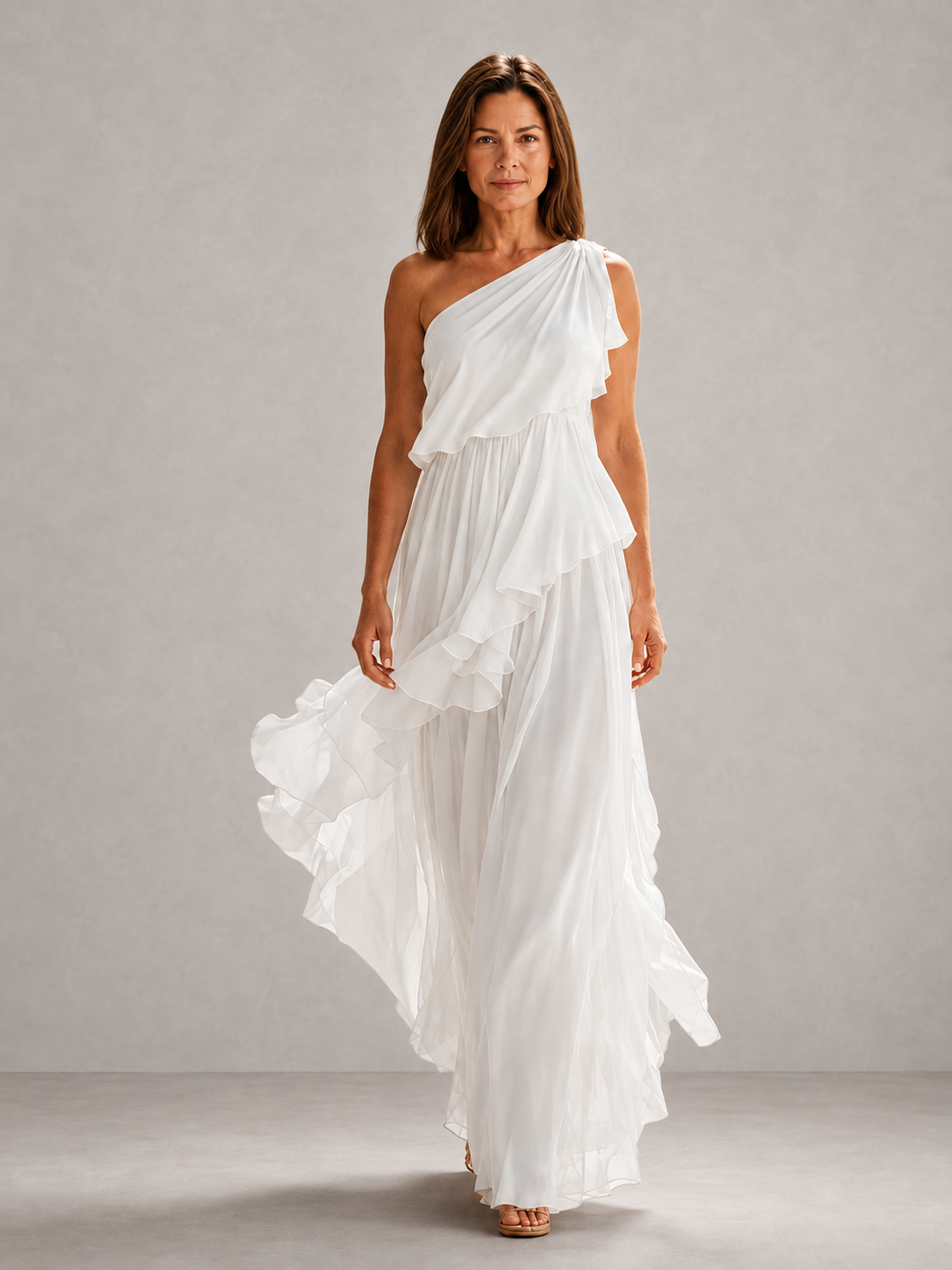 Scarlett | Maxi con Rouches a Spalla Unica