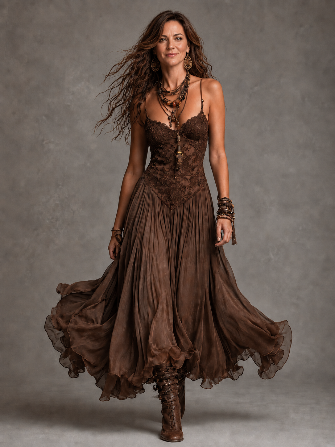 Olivia | Abito Maxi in Pizzo con Corsetto per Donne