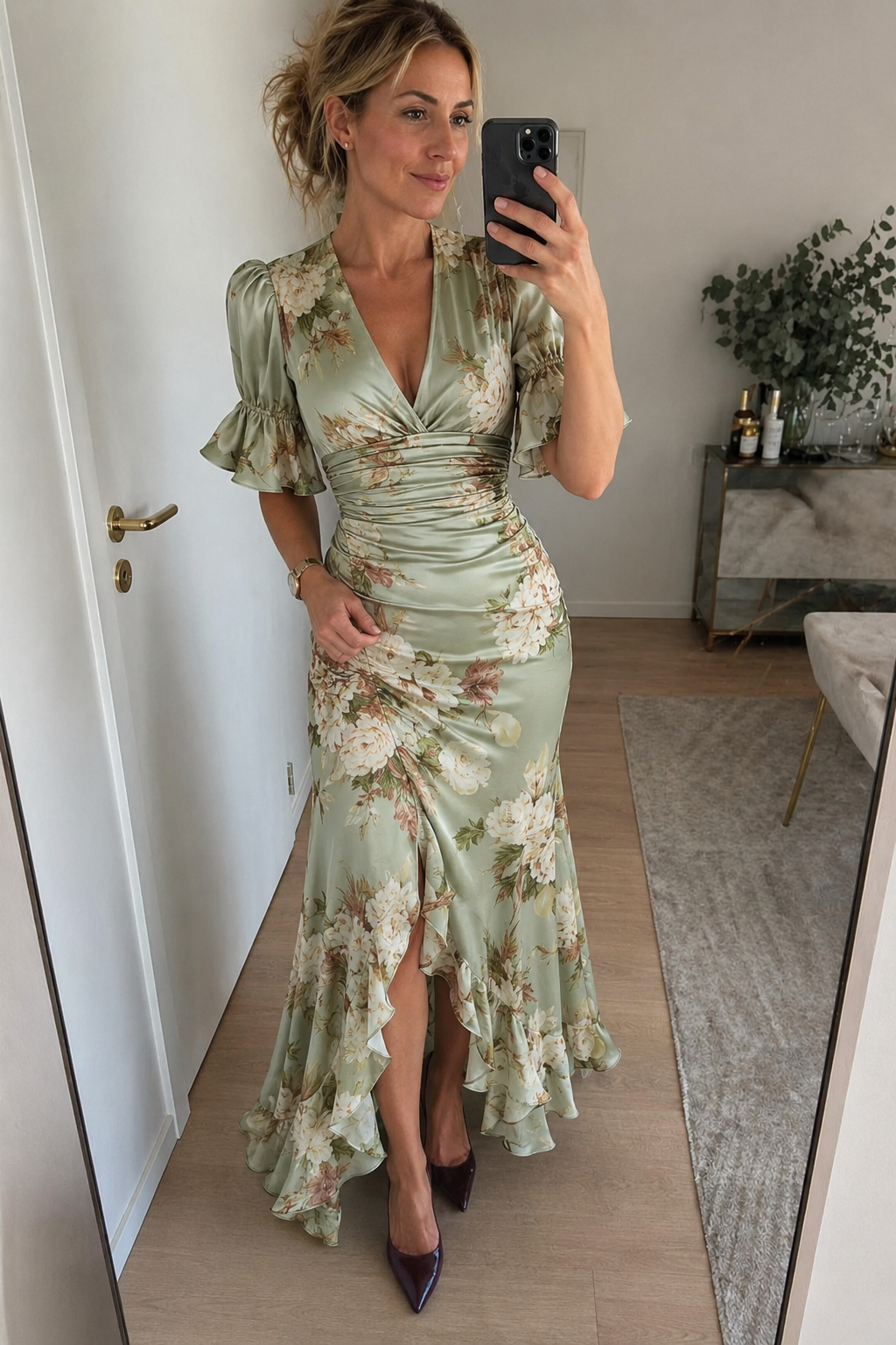 Anastelle | Abito Lungo a Sirena a Fiori – Lucia Toscana