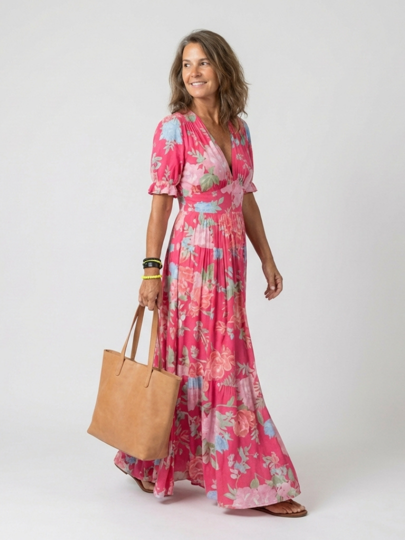 Line | Abito midi floreale romantico con scollatura a V