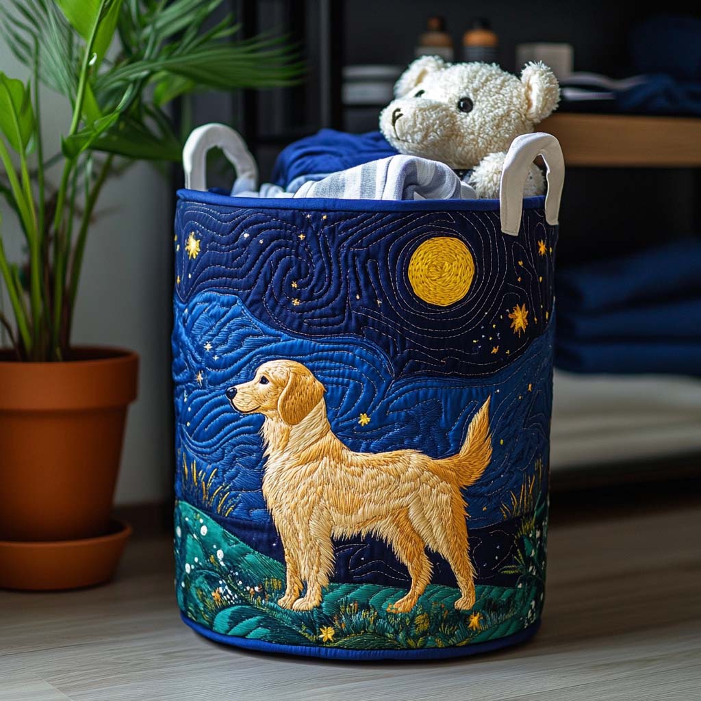 Charm del Cane d'Oro | Cesto della Biancheria Fatta a Mano