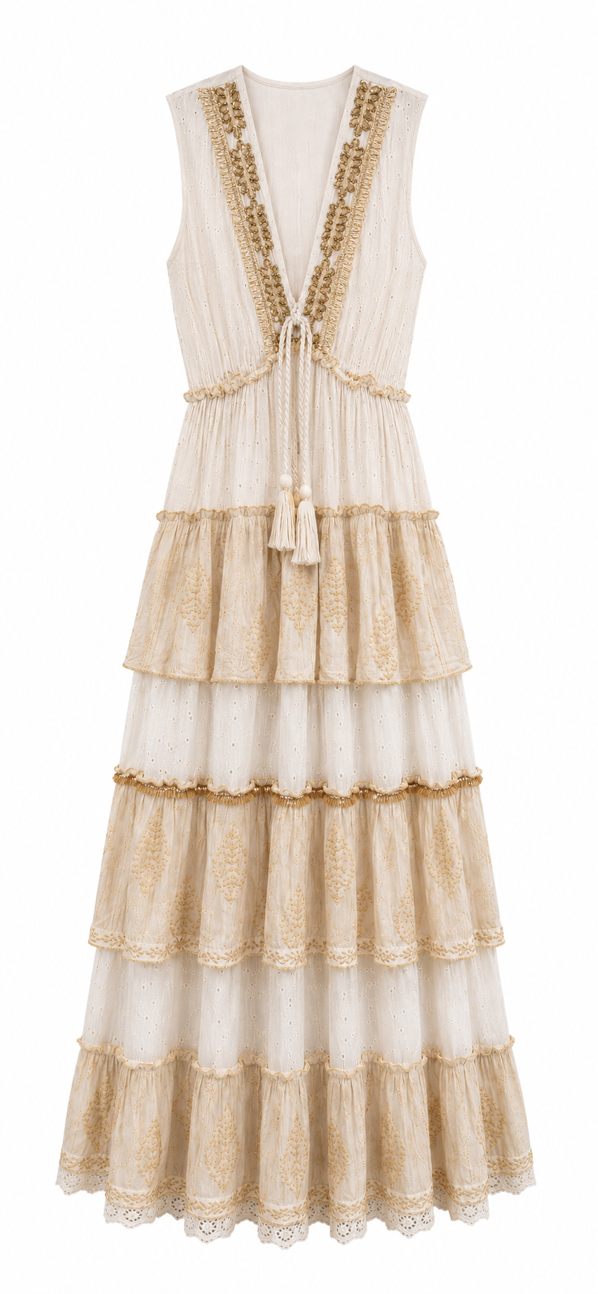 Abito Ricamato con Paillettes Capri