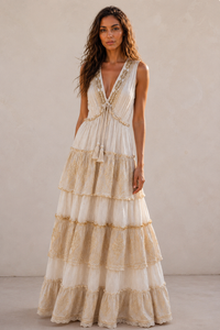 Abito Ricamato con Paillettes Capri
