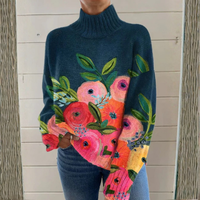 Rosina | Maglione Alto con Collo Fiorito