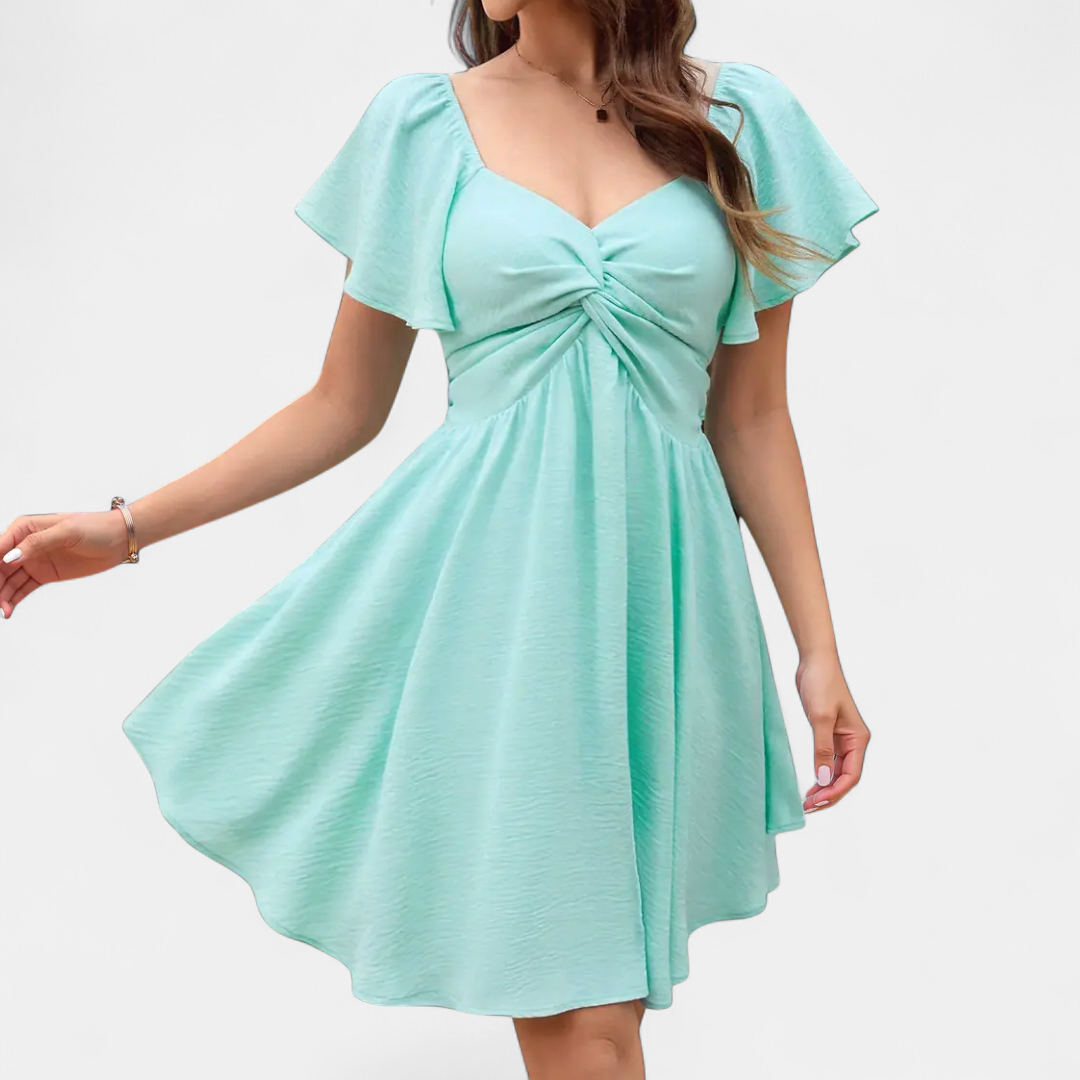 CORINNA™ – Abito Mini Flowy con Scollo a V Arricciato