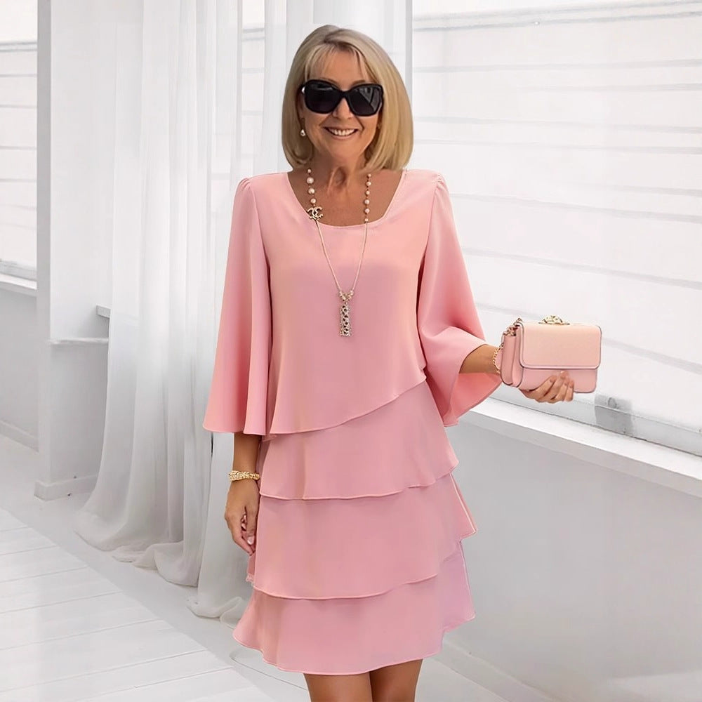 Maria – Elegante vestito midi con volant