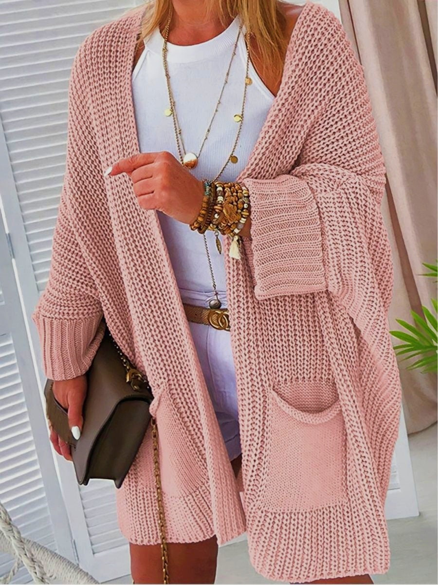 Gilet lavorato a maglia con tasche per donne