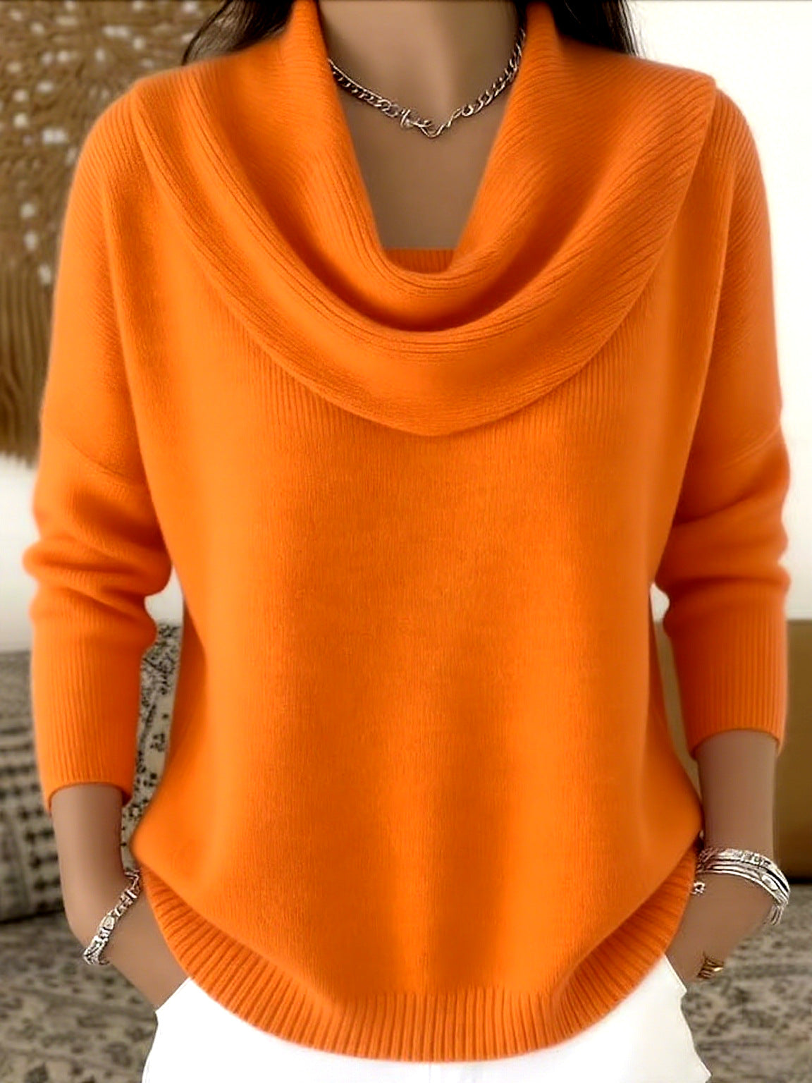 Barbara | Maglione con Collo Drappeggiato