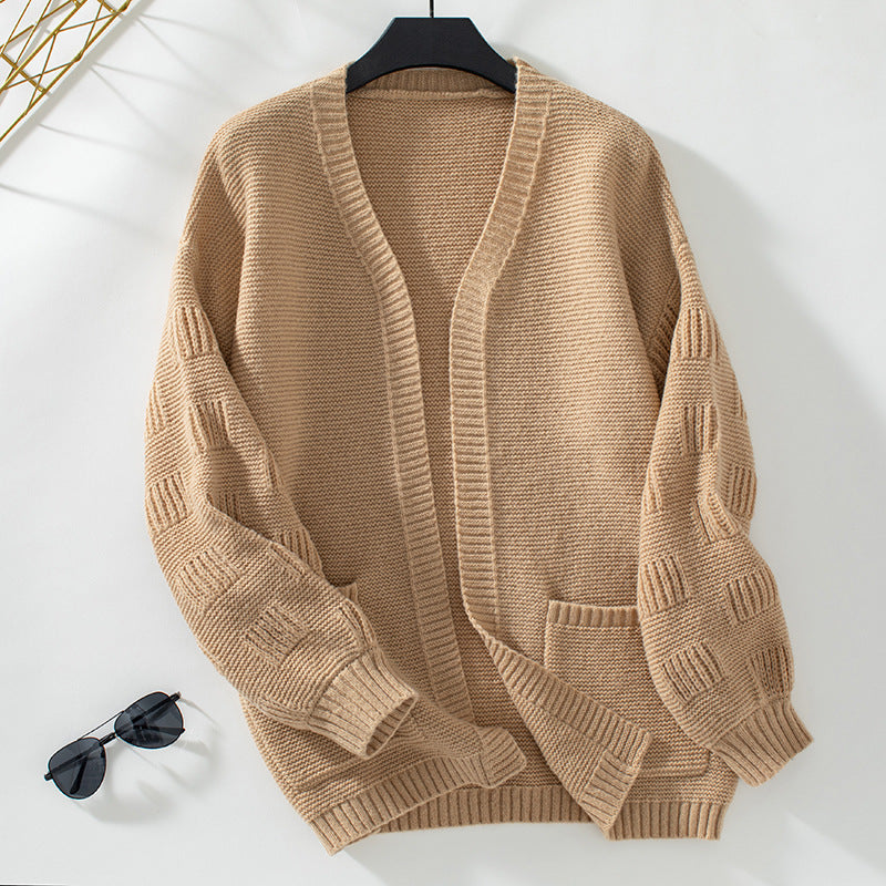 Cardigan casual oversize a maniche lunghe