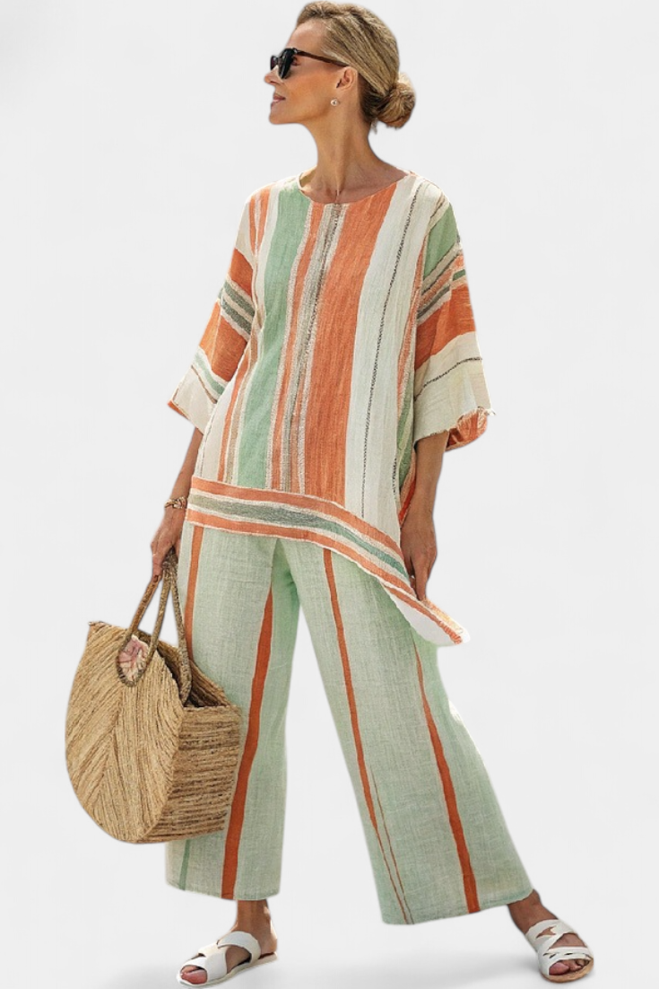 Bellmere | Top Asimmetrico Elegante & Pantaloni Ampio