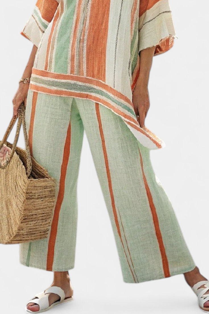 Bellmere | Top Asimmetrico Elegante & Pantaloni Ampio