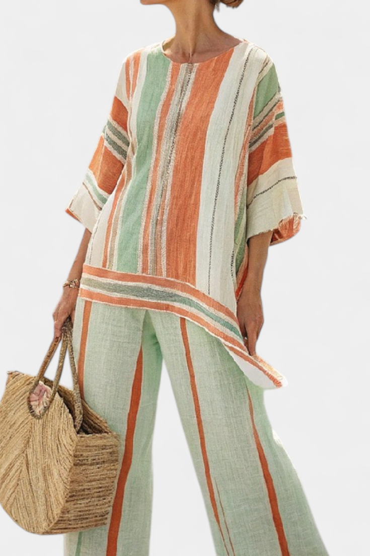 Bellmere | Top Asimmetrico Elegante & Pantaloni Ampio