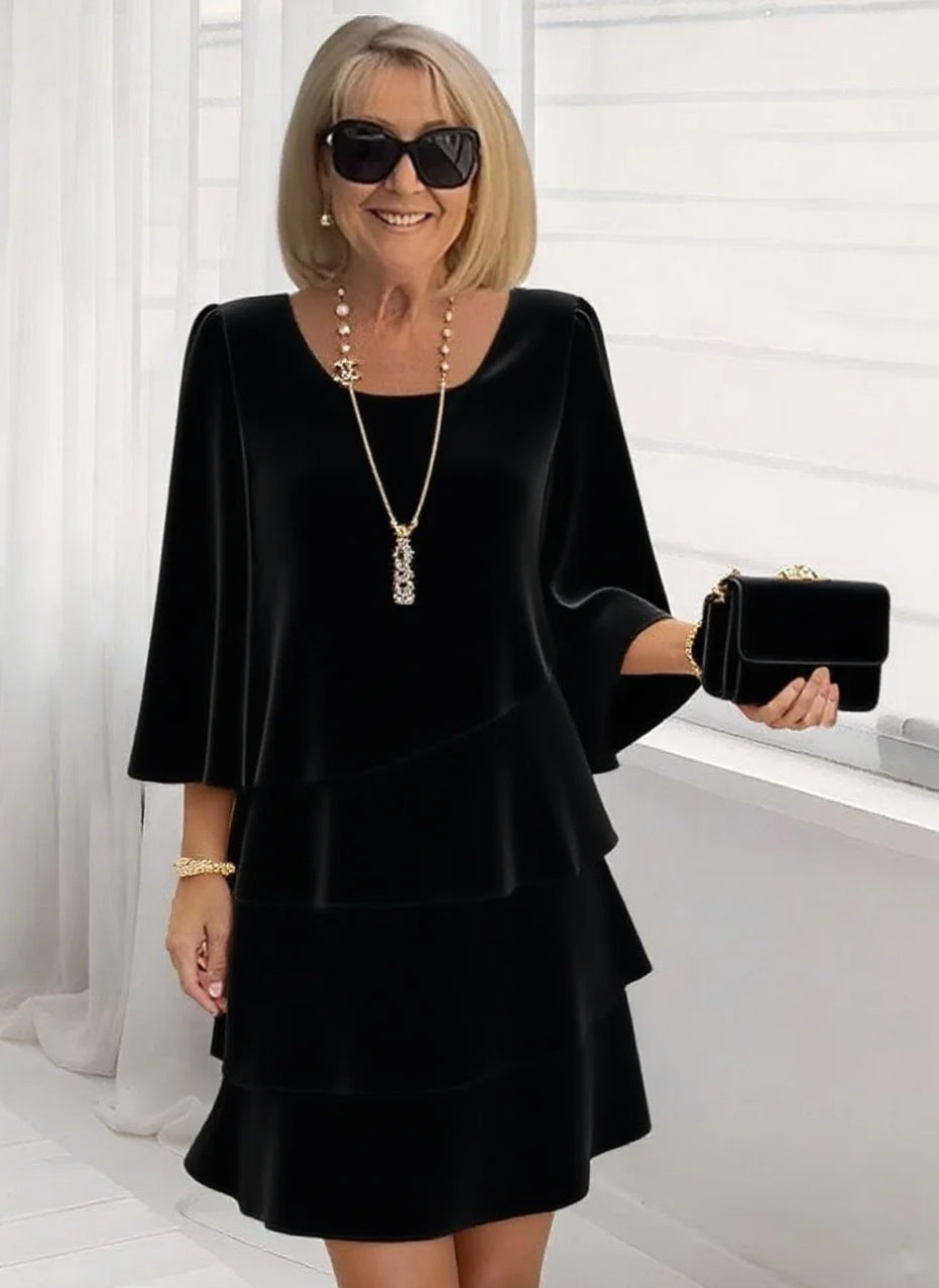 Maria – Elegante vestito midi con volant