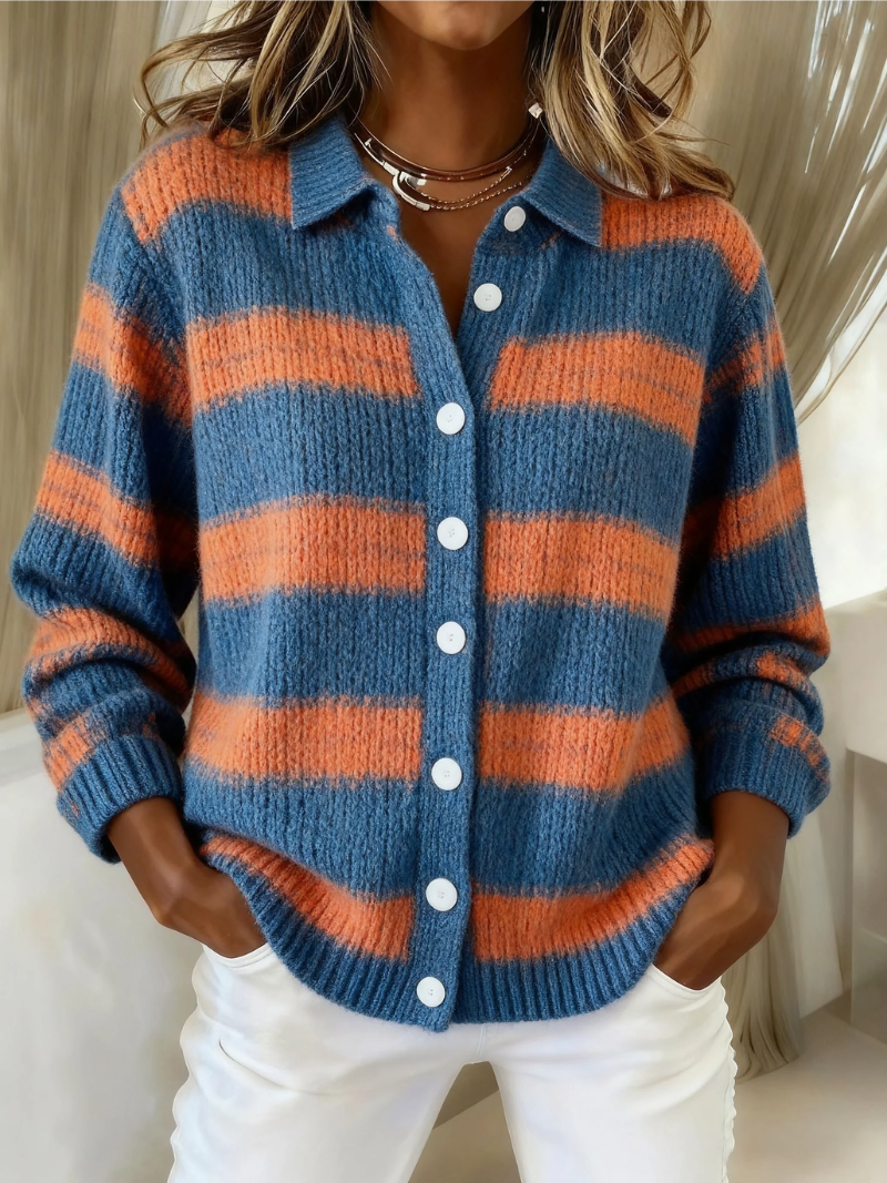 Livia | Cardigan a righe lavorato a maglia