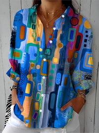 Catalina | Blusa Button-Up Artistica e Vivace
