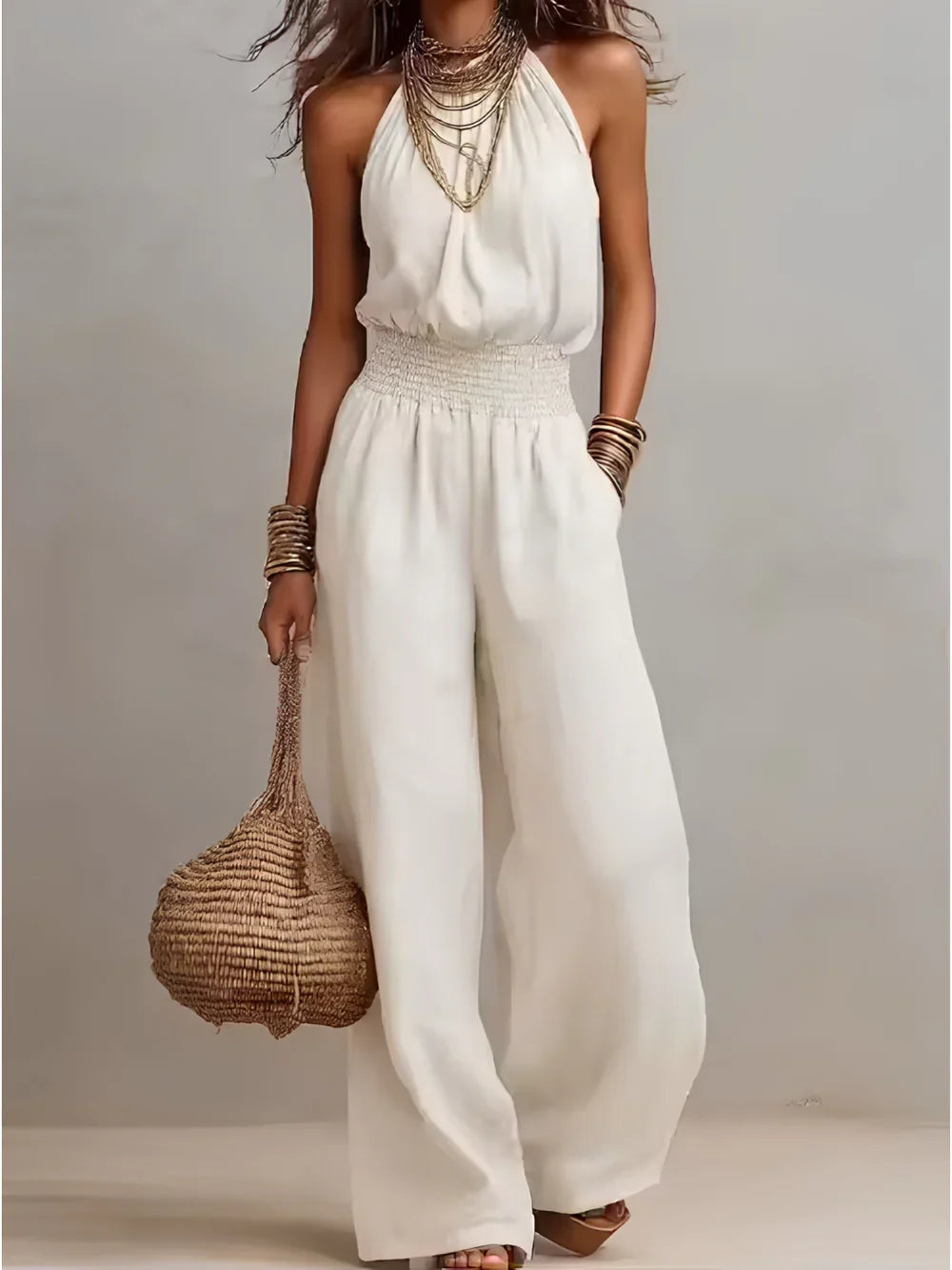 Ainara | Tuta con collo halter