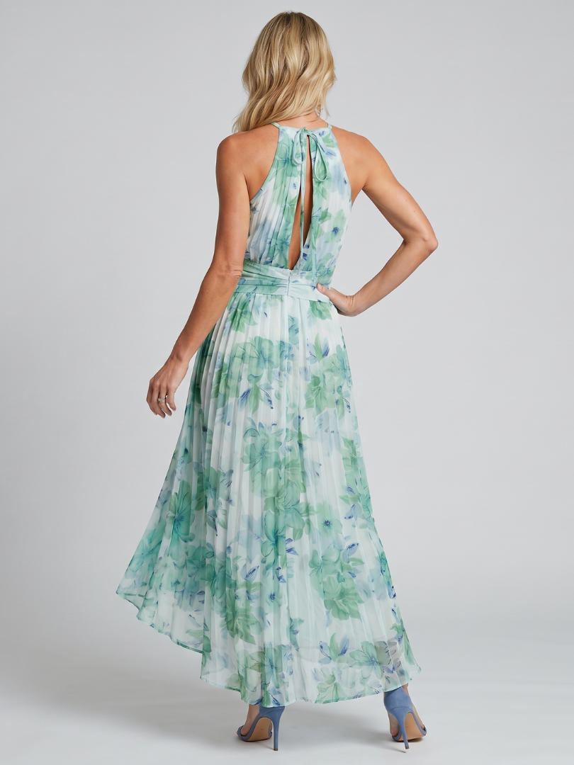 Portia™ Abito Midi con Scollo All'Americana e Fantasia Floreale Pieghettata
