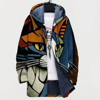 Darcy | Cardigan con Stampa di Faccia di Gatto