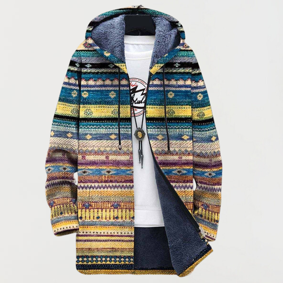 Wynn | Cappotto con Stampa Tribale Ondulata