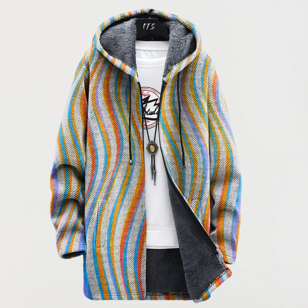 Frankie | Cappotto a Strisce Ondulate