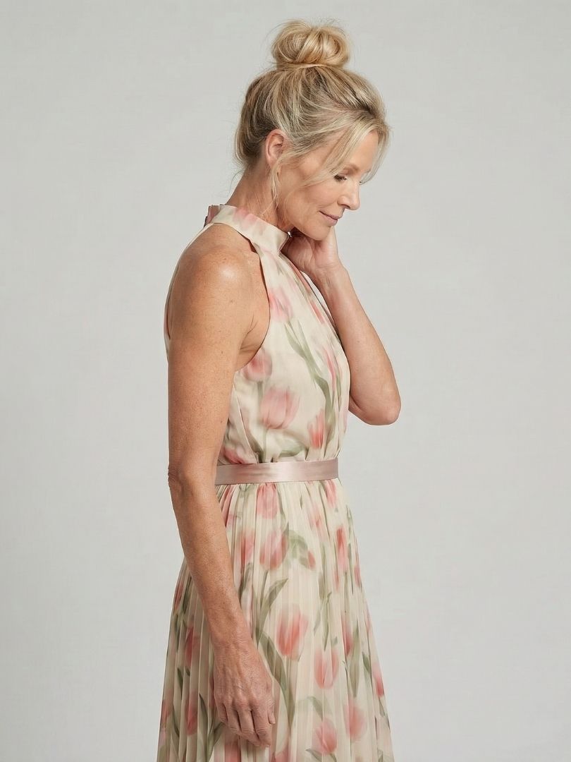 Abito Midi Floreale con Collo Halter Aurelle™