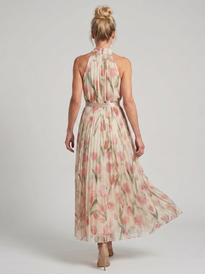 Abito Midi Floreale con Collo Halter Aurelle™