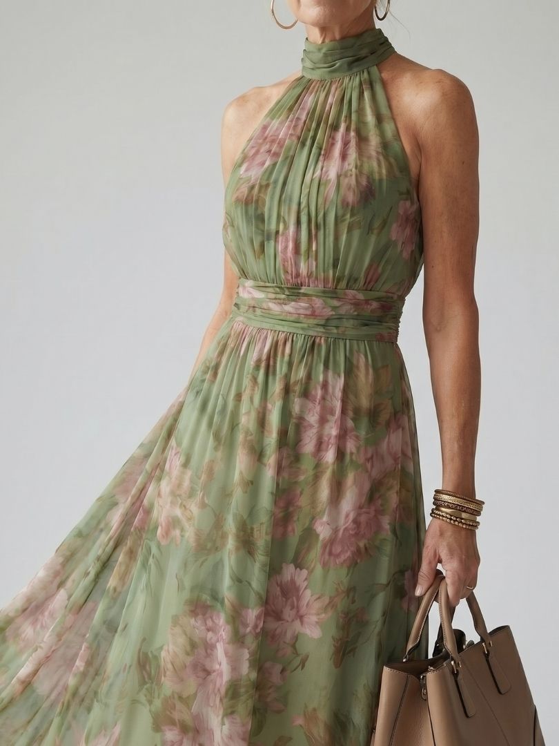 Mirelle™ Abito Midi con Scollo All'Americana
