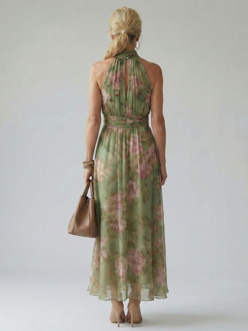 Mirelle™ Abito Midi con Scollo All'Americana