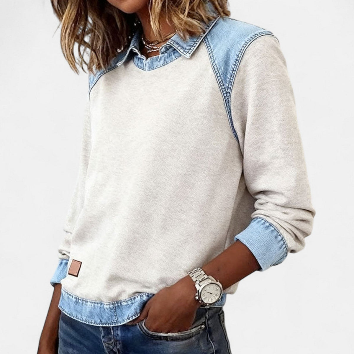 Gloria | Pullover con Pannelli a Contrasto
