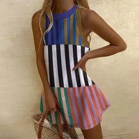 Harper | Sleeveless A-Line Mini Dress — Bohemian Print
