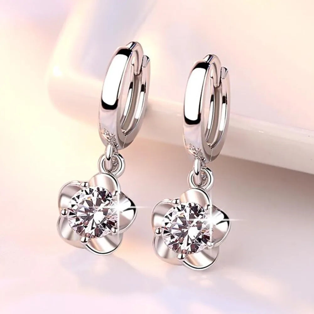 Orecchini in Argento con Zirconi Viola e Bianchi