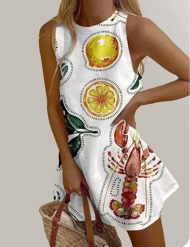 Marisol | Boho Print A-Line Mini Dress