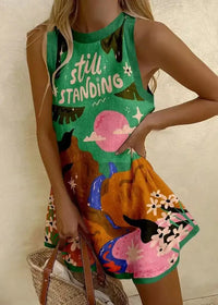 Maya | Sleeveless A-Line Mini Dress, Bohemian Print