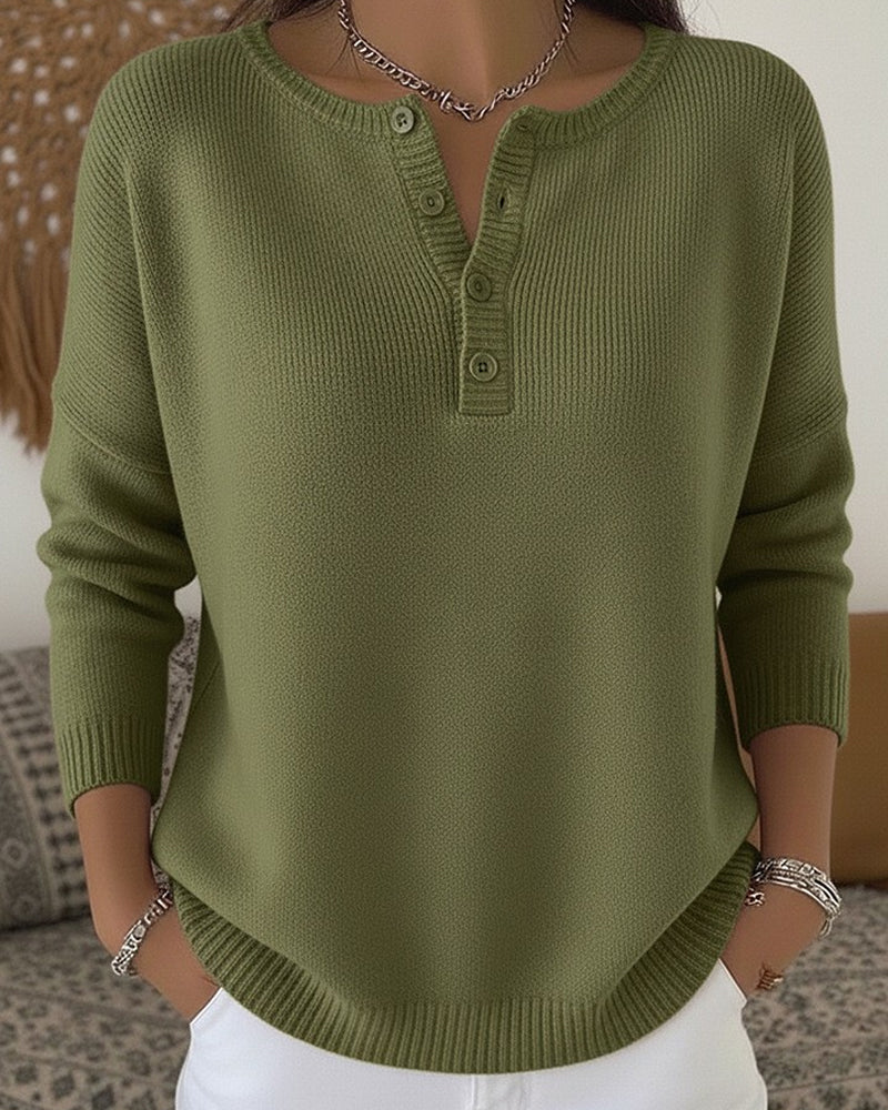 Helena | Maglione a Pulsante Henley