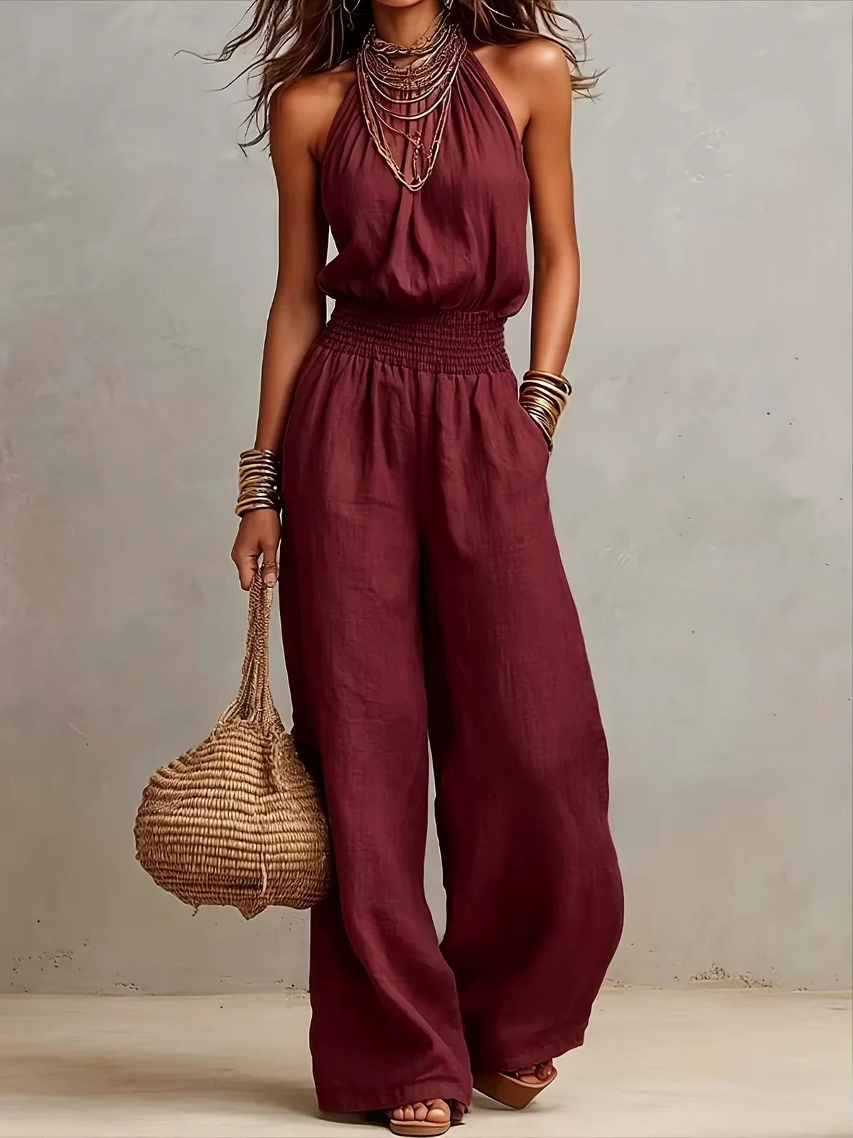 Ainara | Tuta con collo halter