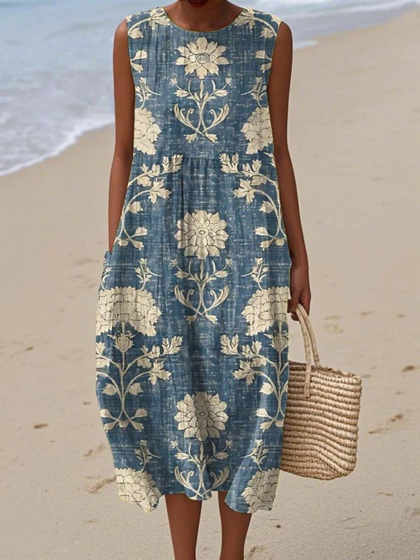 Harper | Sleeveless A-Line Midi Dress