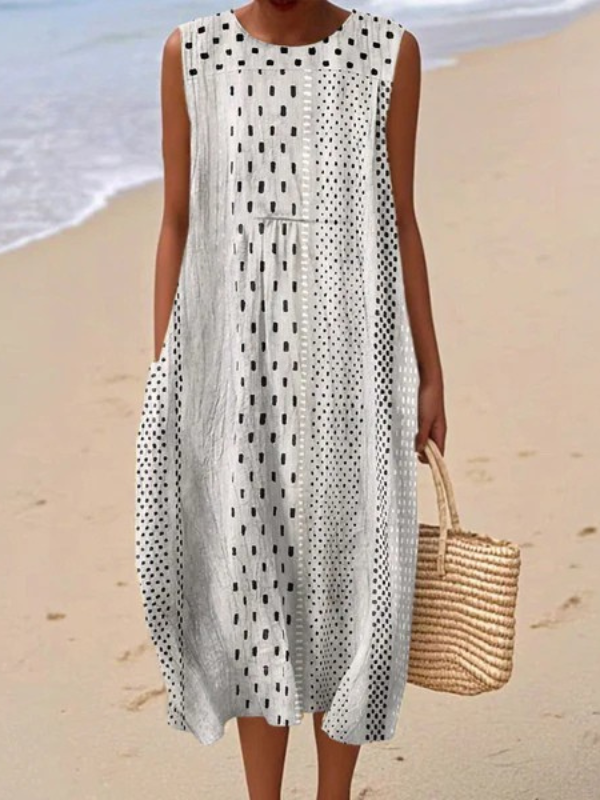 Avery | Linen-Effect Sleeveless Maxi Dress