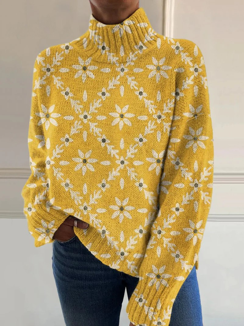 Ingeborg | Maglione a Collo Alto Floreale