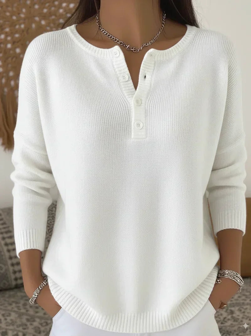 Helena | Maglione a Pulsante Henley