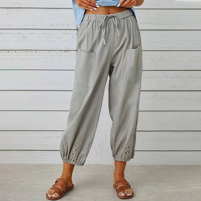 Lena™ | Pantaloni Relaxed a Vita Alta
