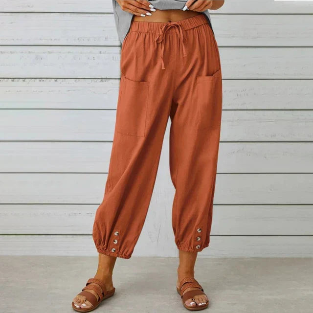 Lena™ | Pantaloni Relaxed a Vita Alta