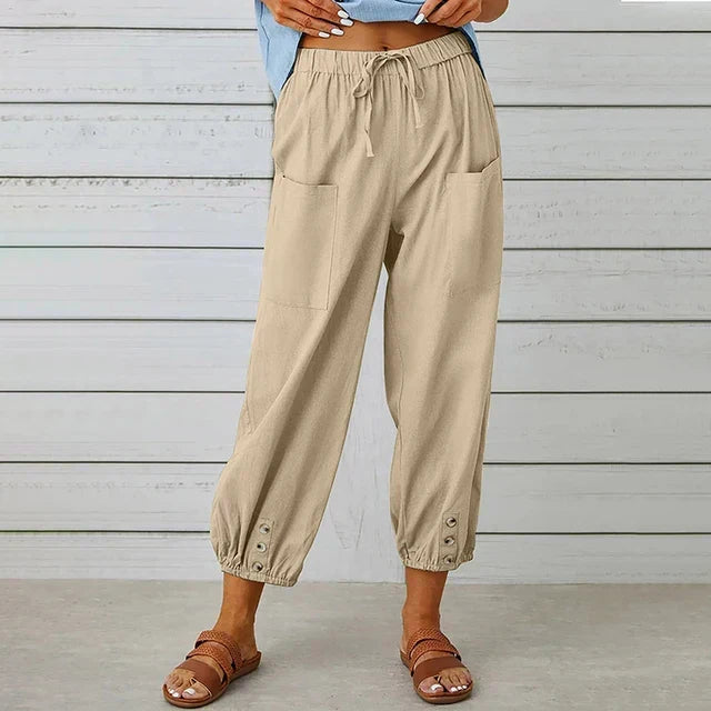 Lena™ | Pantaloni Relaxed a Vita Alta