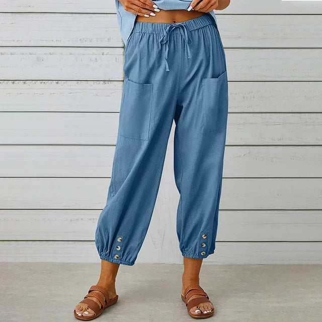 Lena™ | Pantaloni Relaxed a Vita Alta