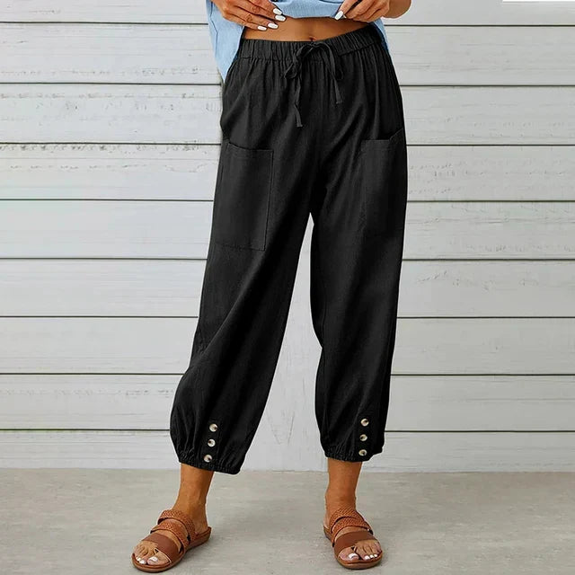 Lena™ | Pantaloni Relaxed a Vita Alta