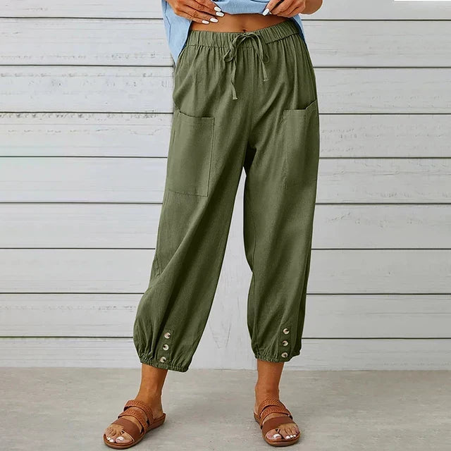 Lena™ | Pantaloni Relaxed a Vita Alta