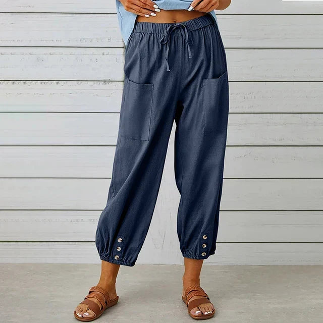 Lena™ | Pantaloni Relaxed a Vita Alta